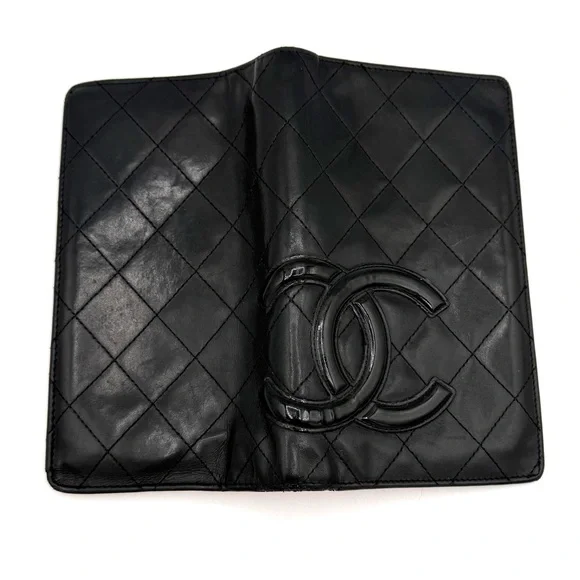 Chanel Cambon Ligne Long Wallet Black Lambskin Pink Series 10 w/ Holo, Auth Card - Picture 5 of 16